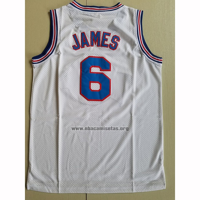 Camiseta Tune Squad Lebron James NO 6 Blanco